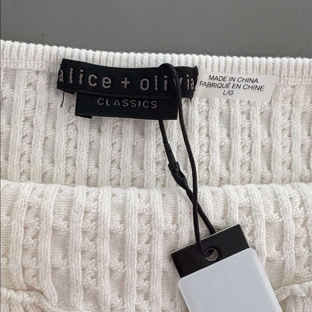 Alice and Olivia $195 Kenna Cable Knit Tank cropped NWT - Picture 9 of 12
